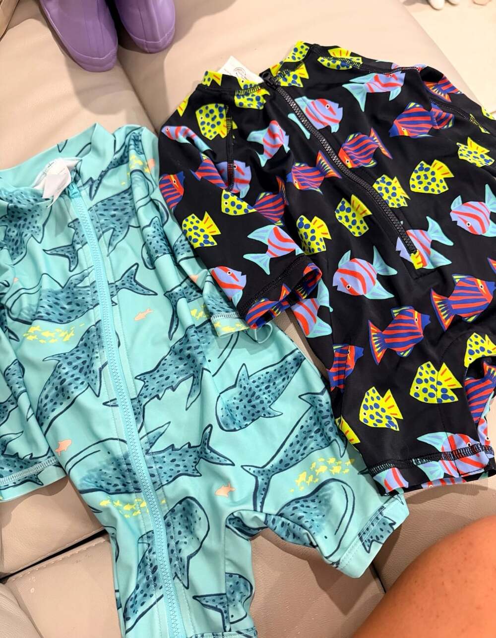 Hanna Andersson & Carters Baby Rashguard Swimsuit US 6-12 mos Multi Fish Print